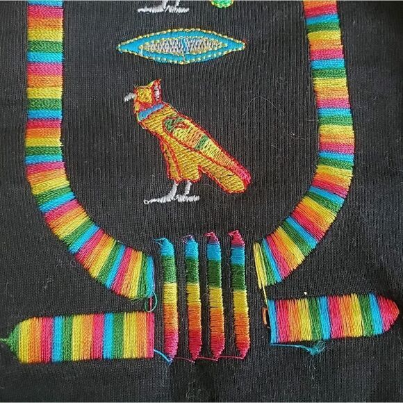 VINTAGE 90s shirt Egyptian black cotton tablet hyrogliph t-shirt M - Picture 5 of 6